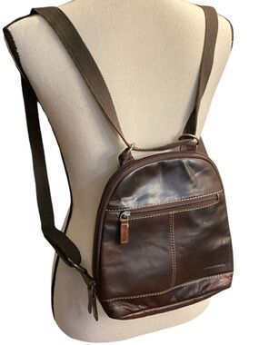 Jack Georges Voyager Small Backpack #7835 Brown Buffalo Leather Mini Bag